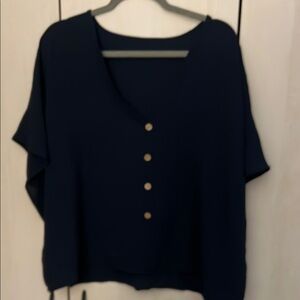 Black and Gold Boxy Blouse